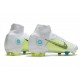 Nike 2022 Mercurial Superfly 8 Elite FG Blanc Bleu Jaune