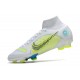 Nike 2022 Mercurial Superfly 8 Elite FG Blanc Bleu Jaune