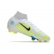 Nike 2022 Mercurial Superfly 8 Elite FG Blanc Bleu Jaune