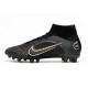 Nike Mercurial Superfly 8 Elite AG Noir Or Métallique Argent Métallique