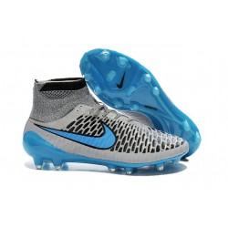 Nouvelle Crampons Nike Magista Obra FG Hommes Gris Loup Bleu Turquoise Noir