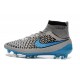 Nouvelle Crampons Nike Magista Obra FG Hommes Gris Loup Bleu Turquoise Noir