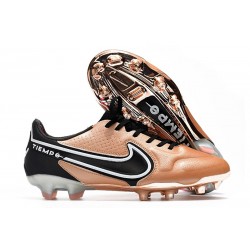 Crampon Nike Tiempo Legend 9 Elite FG Cuivre Métallique Blanc Noir Cassé