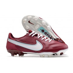 Crampon Nike Tiempo Legend 9 Elite FG Rouge Equipe Blanc Hibiscus Mystique