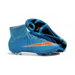 Nouveau Chaussures de Football Nike Mercurial Superfly 4 FG Bleu Orange