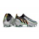 adidas Predator Edge.1 FG Low Argent Métallique Noir Jaune Solaire