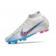 Nike Air Zoom Mercurial Superfly 9 Elite FG Blanc Bleu