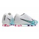 Nike Air Zoom Mercurial Vapor XV Elite FG Blanc Bleu Baltique Rose