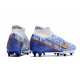 Nike Zoom Mercurial Superfly IX Elite SG Blanc Bleu