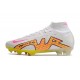 Nike Air Zoom Mercurial Superfly 9 Elite FG Blanc Rose Jaune