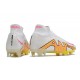 Nike Air Zoom Mercurial Superfly 9 Elite FG Blanc Rose Jaune