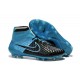 2015 Chaussure de Football Nike Magista Obra FG Cuir Bleu Noir