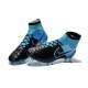 2015 Chaussure de Football Nike Magista Obra FG Cuir Bleu Noir