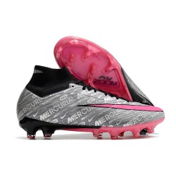 Nike Air Zoom Mercurial Superfly 9 Elite XXV FG Argent Métallique Hyper Rose Noir