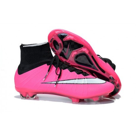 Nouveau Chaussures de Football Nike Mercurial Superfly 4 FG Rose Blanc Noir