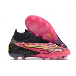 Nike Gripknit Phantom Gx Elite Df Fg Rose Noir Jaune