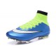 Nouveau Chaussures de Football Nike Mercurial Superfly 4 FG Blue Volt Blanc Noir