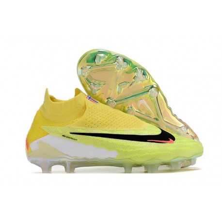 Chaussure de foot Nike Phantom GX Elite DF FG Vert Jaune Noir