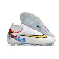 Chaussure de foot Nike Phantom GX Elite DF FG Blanc Or