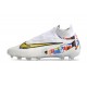 Chaussure de foot Nike Phantom GX Elite DF FG Blanc Or