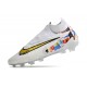 Chaussure de foot Nike Phantom GX Elite DF FG Blanc Or