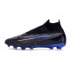 Chaussure de foot Nike Phantom GX Elite DF FG Noir Chrome Hyper Royal