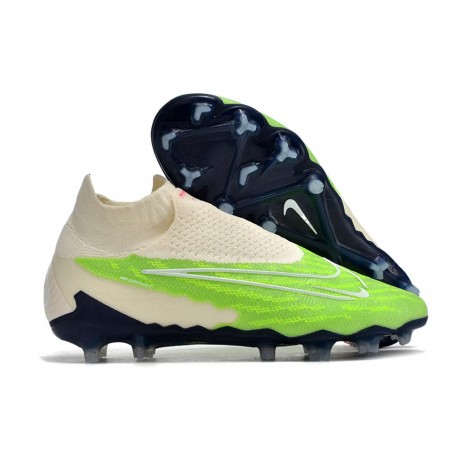 Chaussure de foot Nike Phantom GX Elite DF FG Vert Blanc