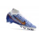 Nike Zoom Mercurial Superfly IX Elite AG Blanco Azul Oro