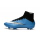 2015 Chaussures Nike Mercurial Superfly FG Blanc Bleu Noir