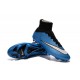 2015 Chaussures Nike Mercurial Superfly FG Blanc Bleu Noir