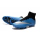 2015 Chaussures Nike Mercurial Superfly FG Blanc Bleu Noir