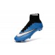 2015 Chaussures Nike Mercurial Superfly FG Blanc Bleu Noir