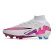 Nike Zoom Mercurial Superfly IX Elite FG Blanc Rose Bleu