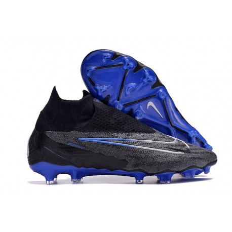 Chaussure de foot Nike Phantom GX Elite DF FG Noir Chrome Hyper Royal