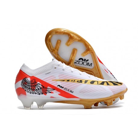 Chaussure Nike Zoom Mercurial Vapor 15 Elite FG Blanc Rouge Or