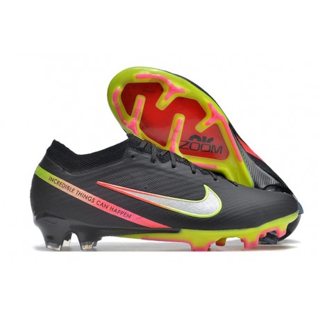 Chaussure Nike Zoom Mercurial Vapor 15 Elite FG Noir Argentee