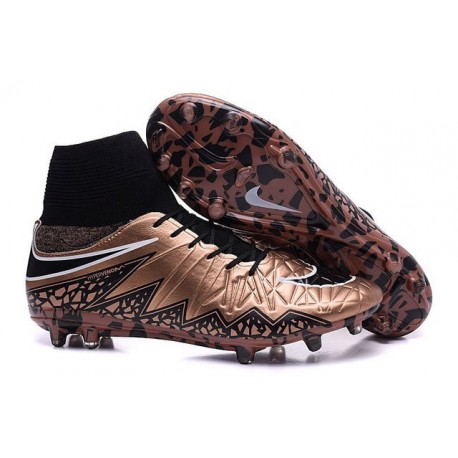 2015 Bottes Nike HyperVenom Phantom II FG Football Cannelle Noir Blanc