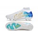 Nike Zoom Mercurial Superfly IX Elite FG Blanc Bleu Or