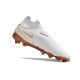 Chaussure de foot Nike Phantom GX Elite DF FG Blanc Or