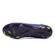 Nouveau Chaussures de Football Nike Mercurial Superfly 4 FG Cuir Vert Violet