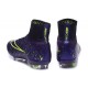 Nouveau Chaussures de Football Nike Mercurial Superfly 4 FG Cuir Vert Violet