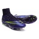 Nouveau Chaussures de Football Nike Mercurial Superfly 4 FG Cuir Vert Violet