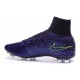 Nouveau Chaussures de Football Nike Mercurial Superfly 4 FG Cuir Vert Violet