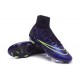 Nouveau Chaussures de Football Nike Mercurial Superfly 4 FG Cuir Vert Violet