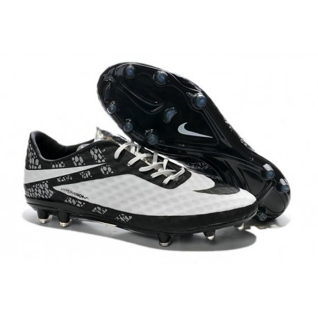 2014 FIFA Coupe du monde Brésil Nike Hypervenom Phantom FG Noir Blanc Pack de Réflexion