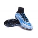 2015 Chaussures Nike Mercurial Superfly FG Léopard Blanc Bleu Noir