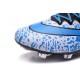 2015 Chaussures Nike Mercurial Superfly FG Léopard Blanc Bleu Noir