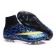 2015 Chaussures Nike Mercurial Superfly FG Léopard Bleu Noir Volt