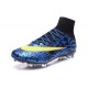 2015 Chaussures Nike Mercurial Superfly FG Léopard Bleu Noir Volt