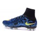 2015 Chaussures Nike Mercurial Superfly FG Léopard Bleu Noir Volt